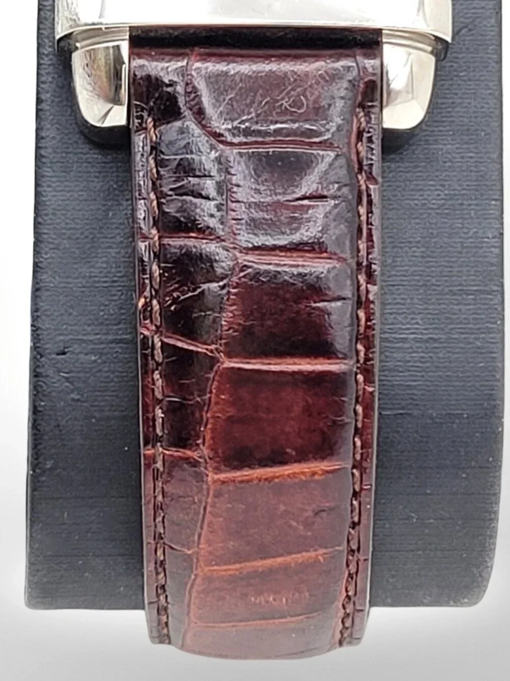 Emporio Armani Tank Watch. Swiss Parts. Genuine Leather Strap. Original Box.